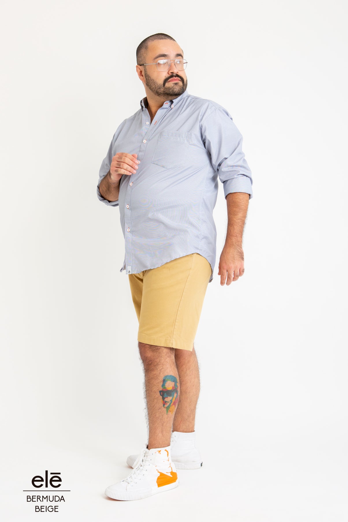 BERMUDA DE GABARDINA BEIGE