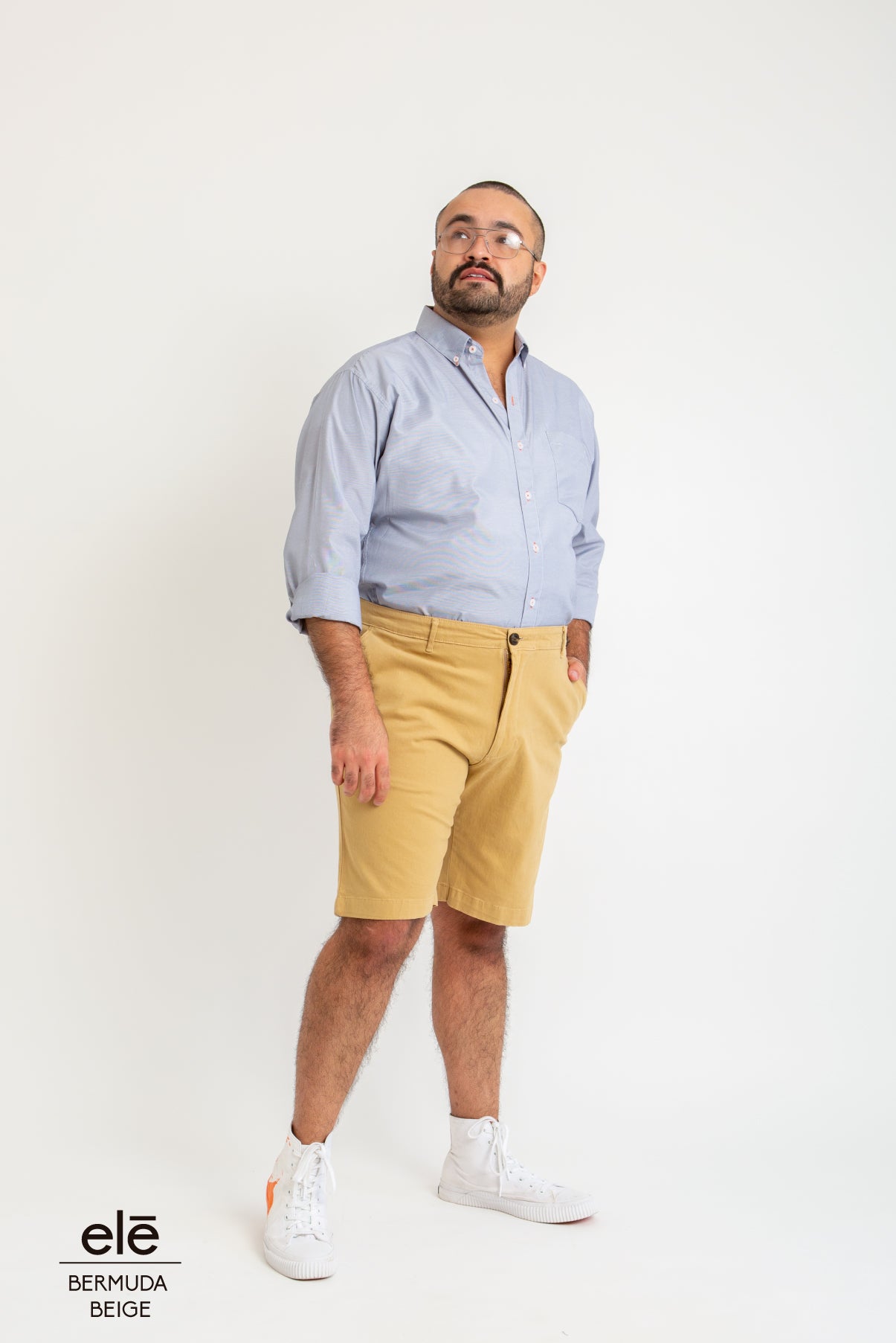 BERMUDA DE GABARDINA BEIGE