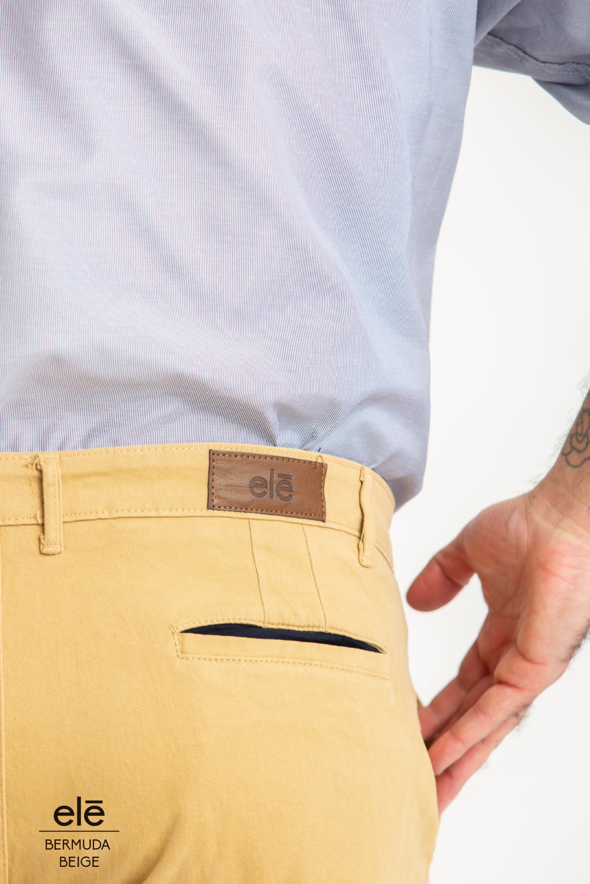 BERMUDA DE GABARDINA BEIGE