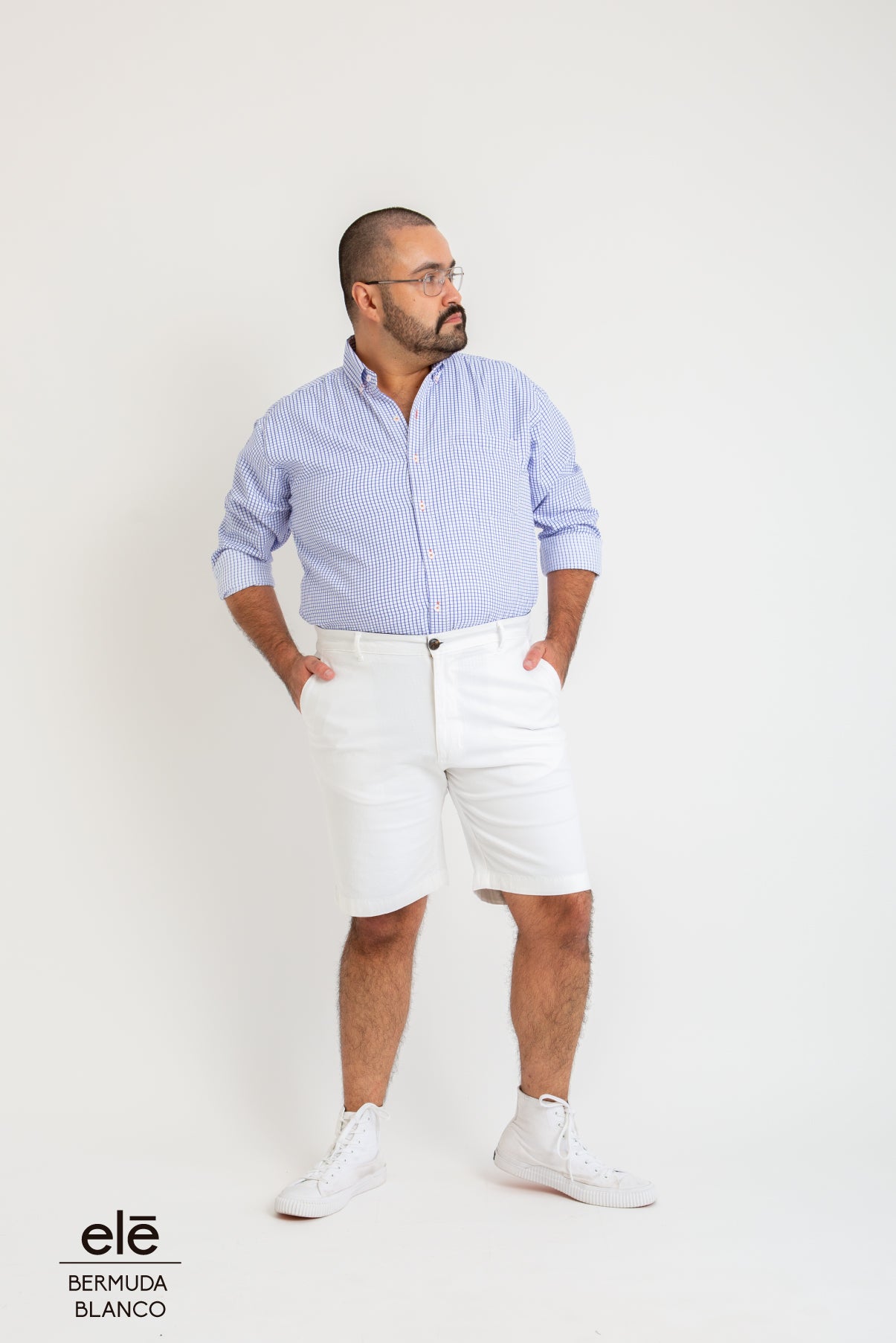BERMUDA DE GABARDINA BLANCO