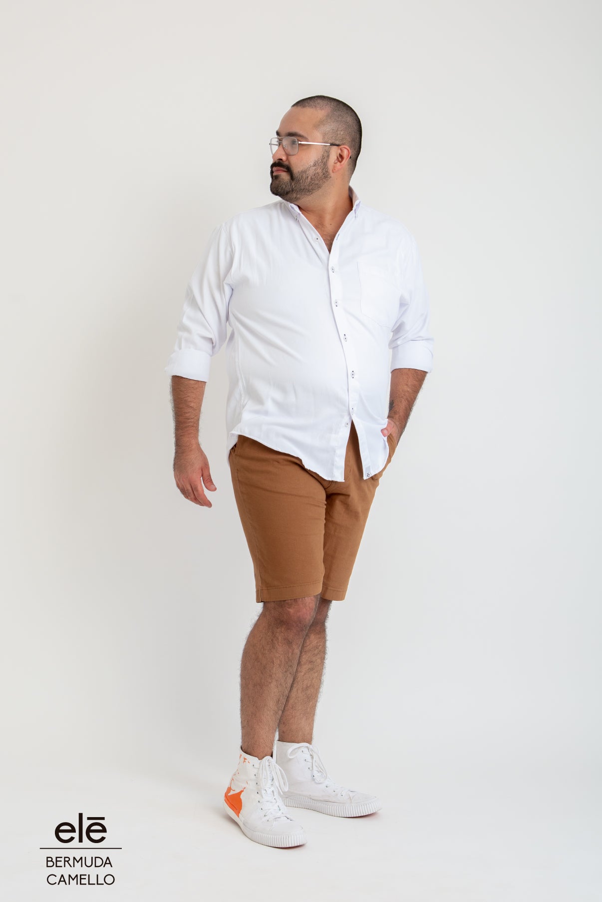 BERMUDA DE GABARDINA CAMELLO