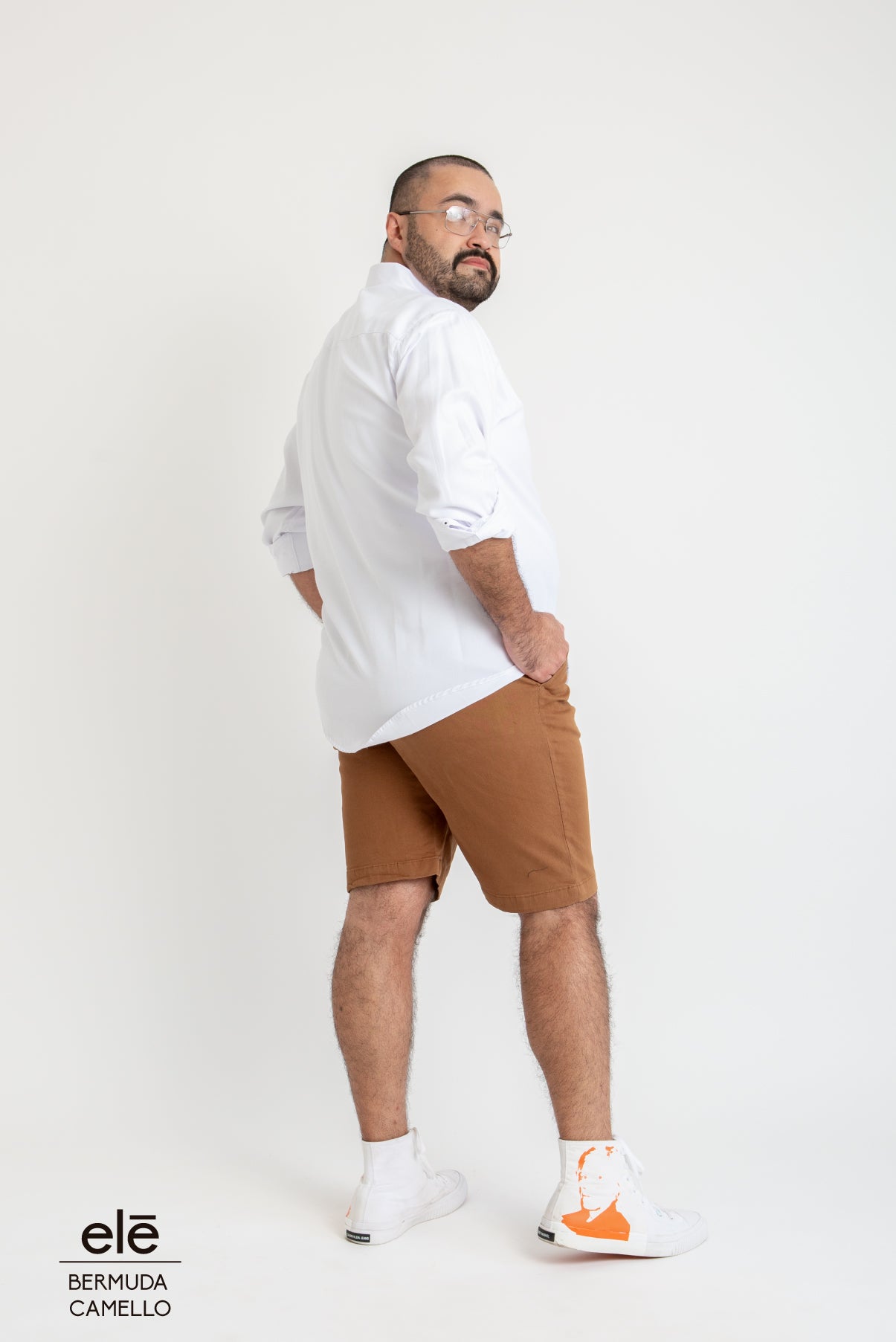 BERMUDA DE GABARDINA CAMELLO