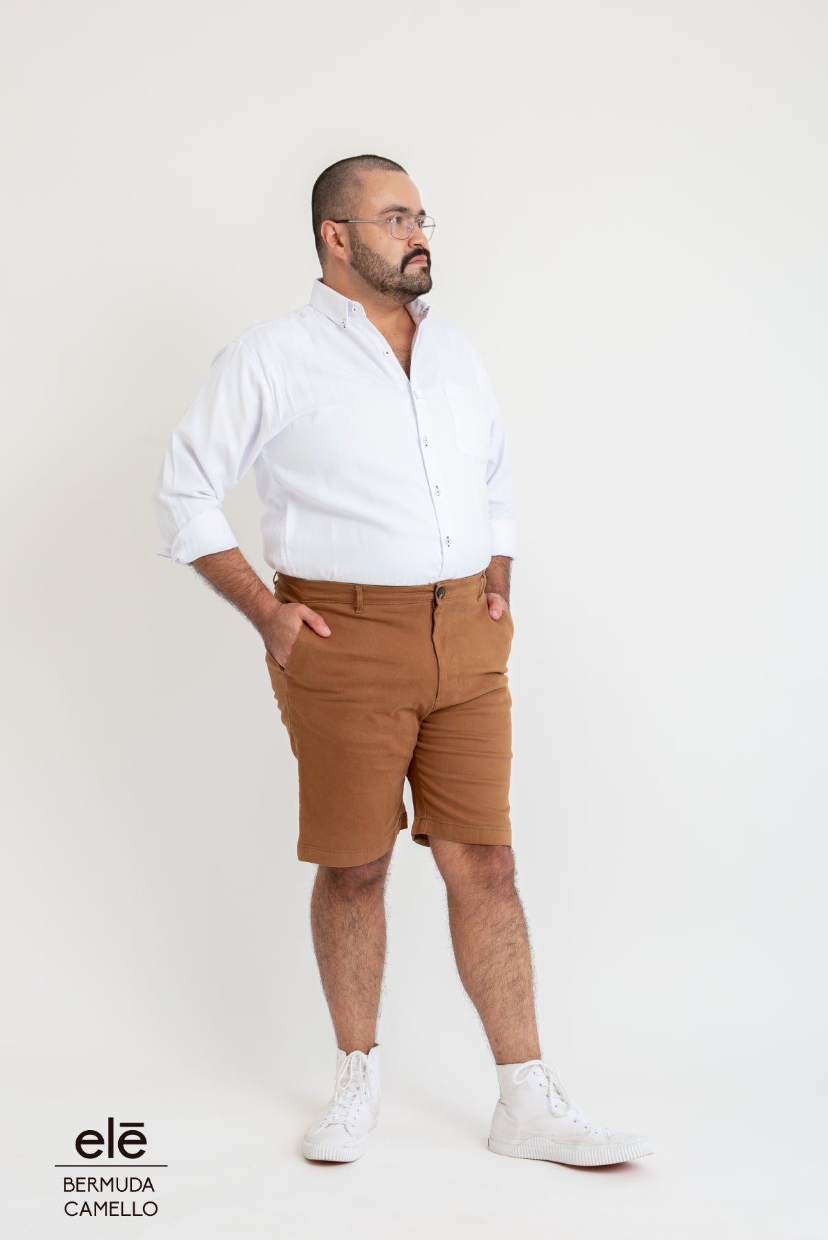 BERMUDA DE GABARDINA CAMELLO