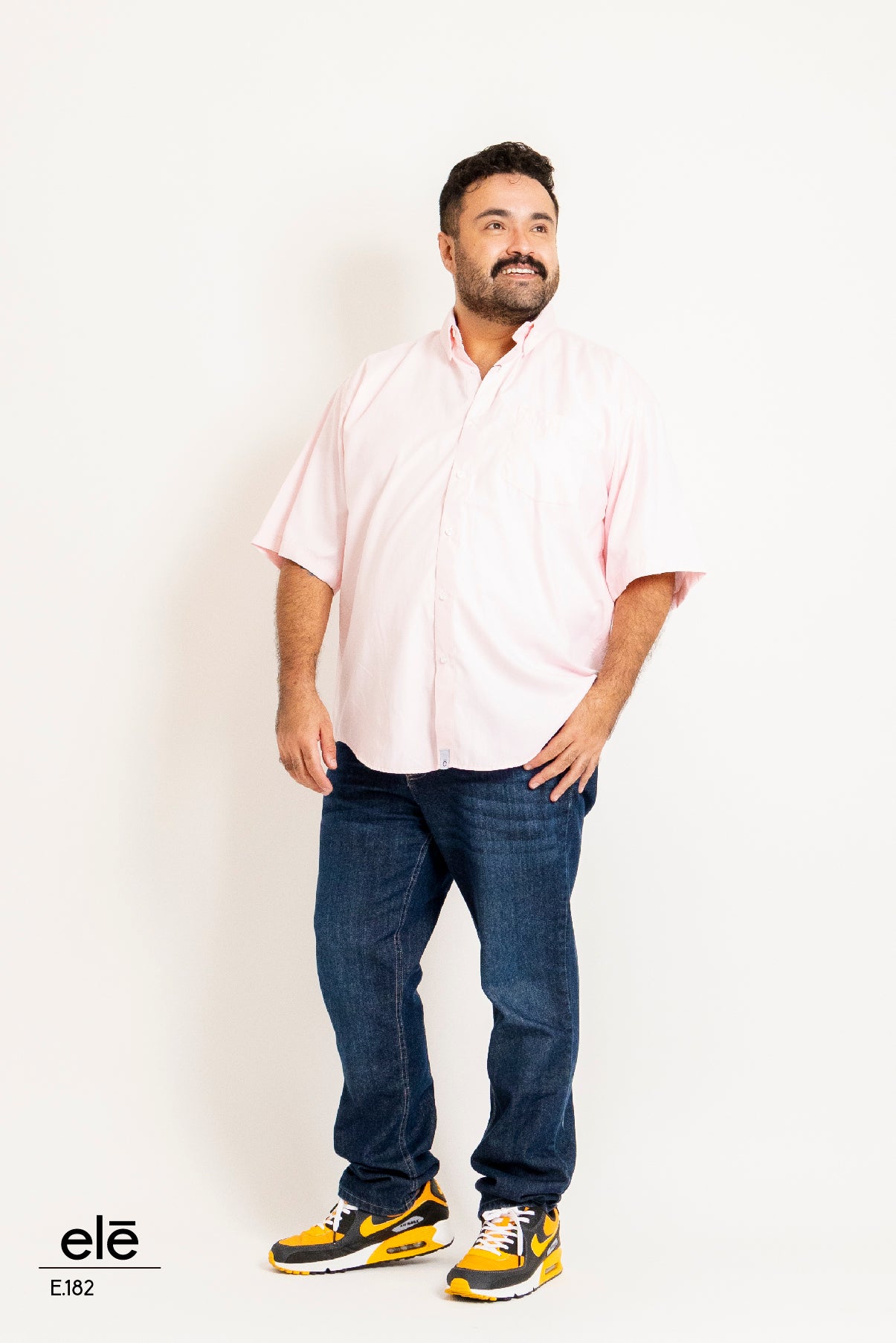 CAMISA ROSA LISA MANGA CORTA