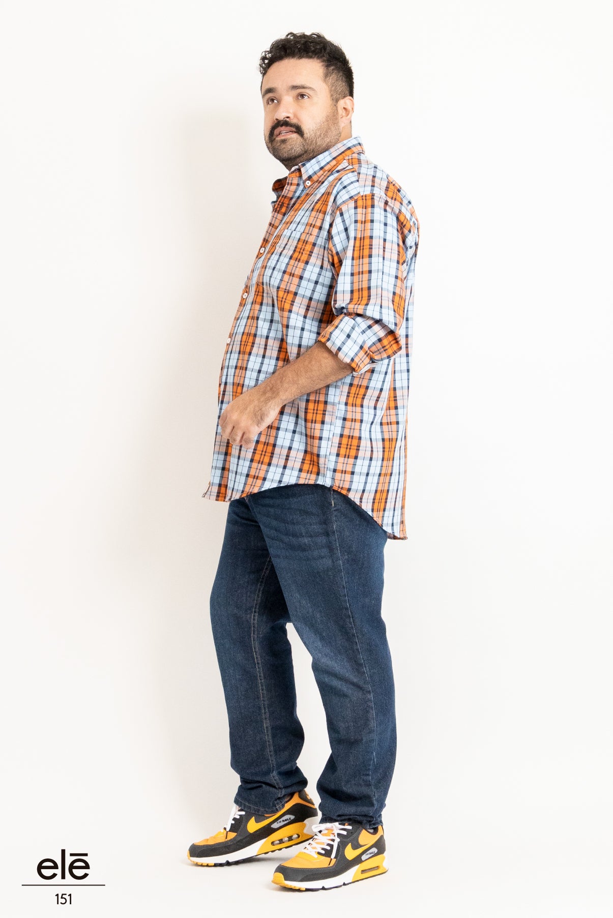 CAMISA CUADROS NARANJA
