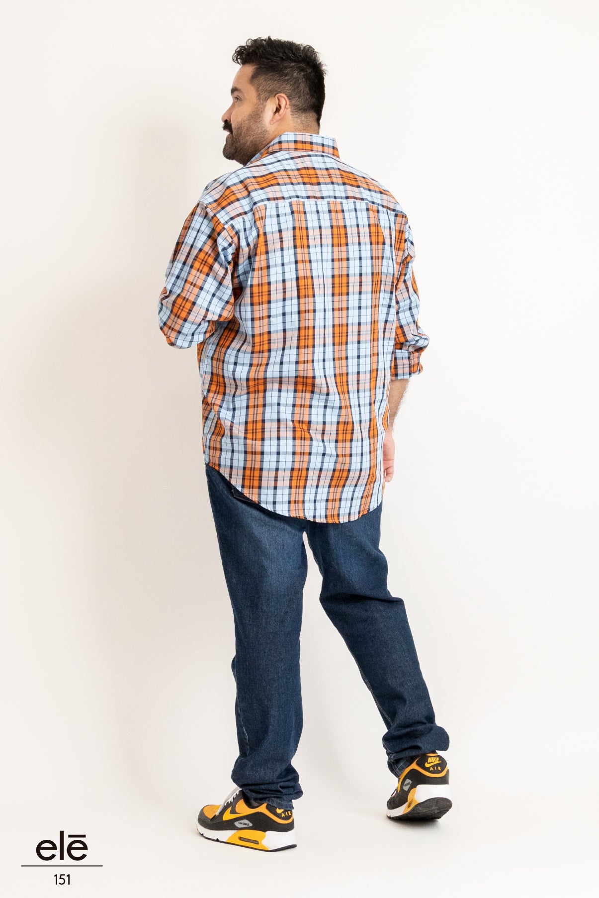 CAMISA CUADROS NARANJA