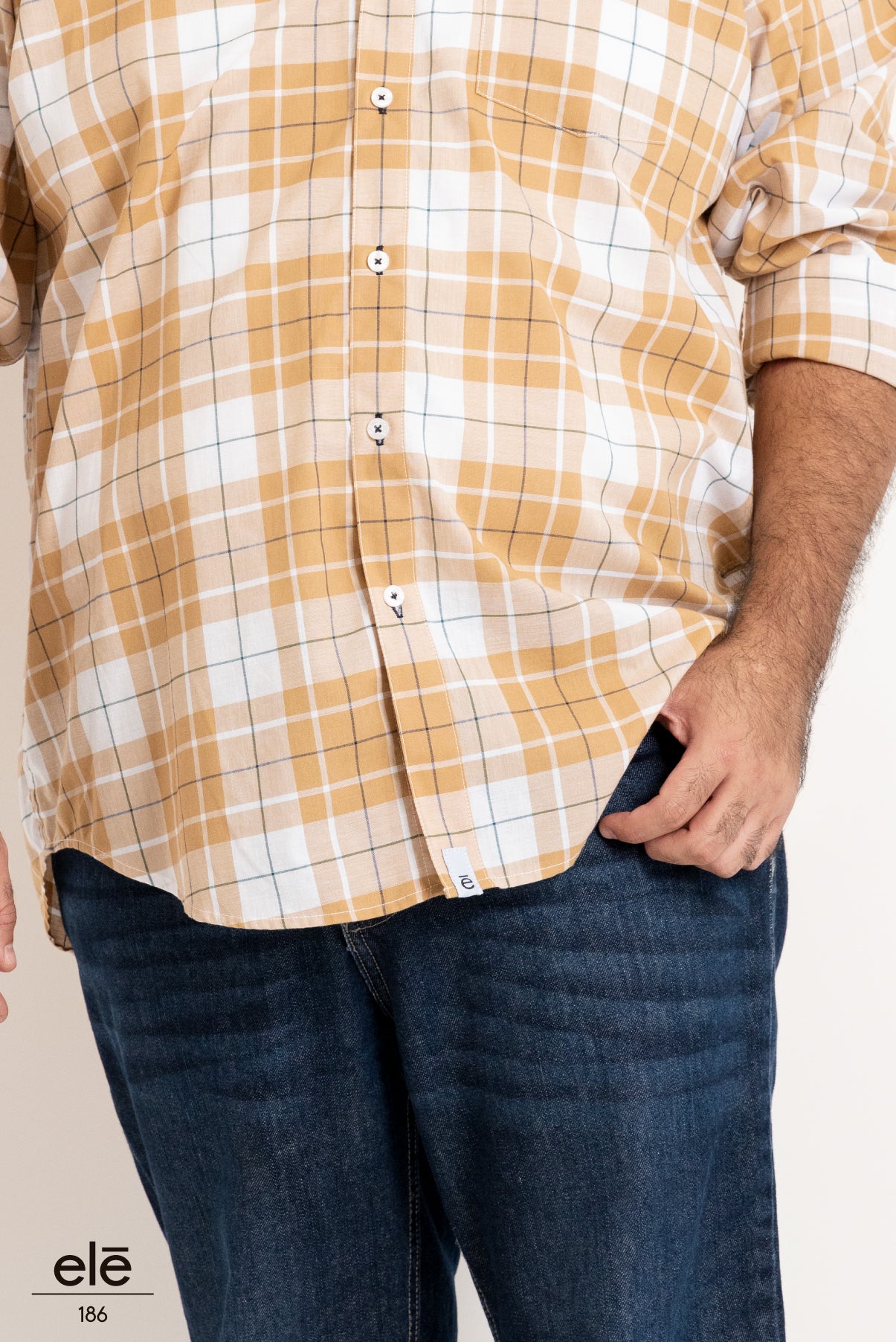 CAMISA CUADROS CAFE CLARO