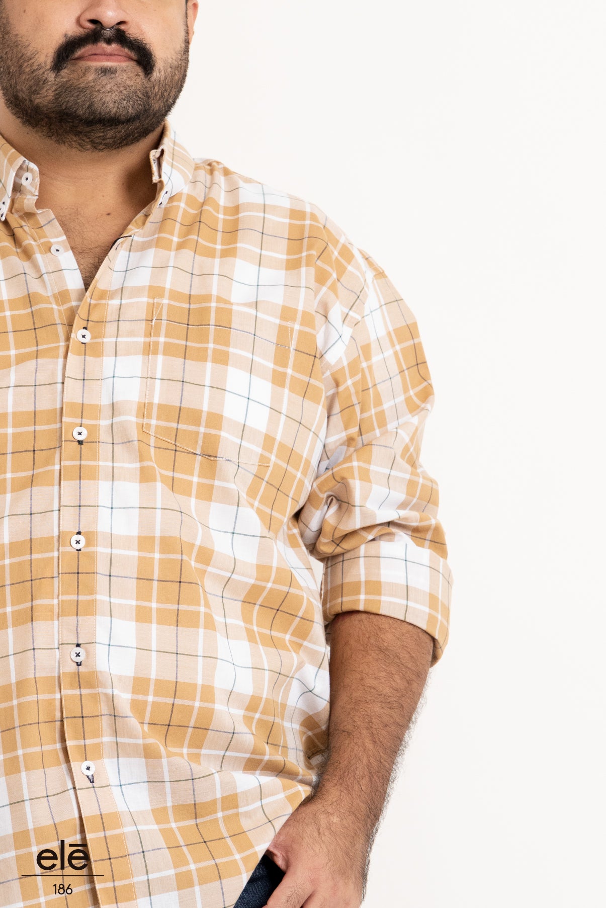 CAMISA CUADROS CAFE CLARO