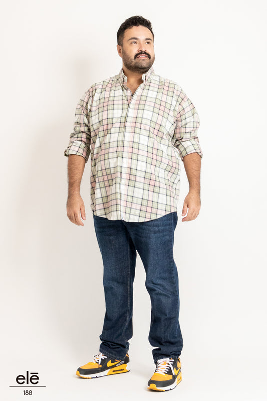 CAMISA CUADROS VERDE/ROSA