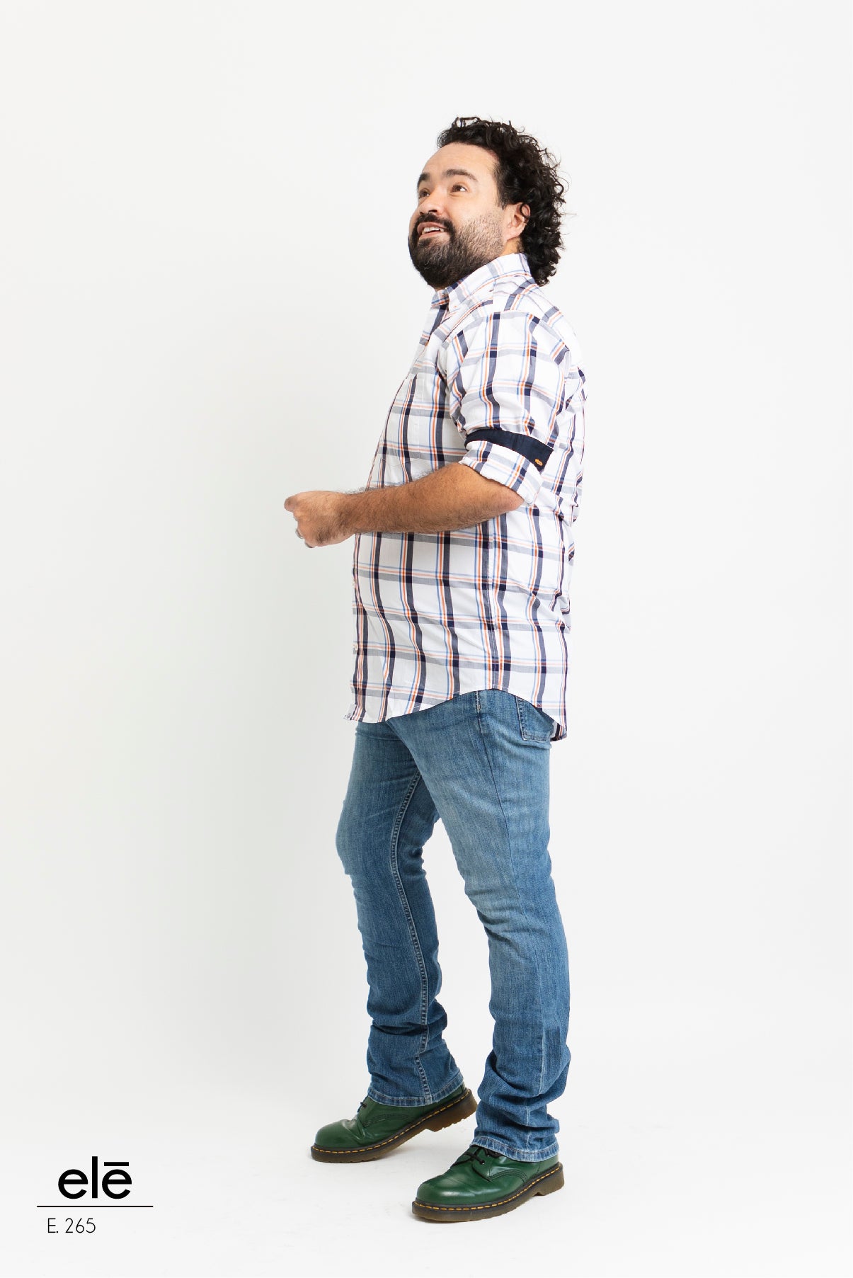 CAMISA CUADROS AZUL, BLANCO, NARANJA