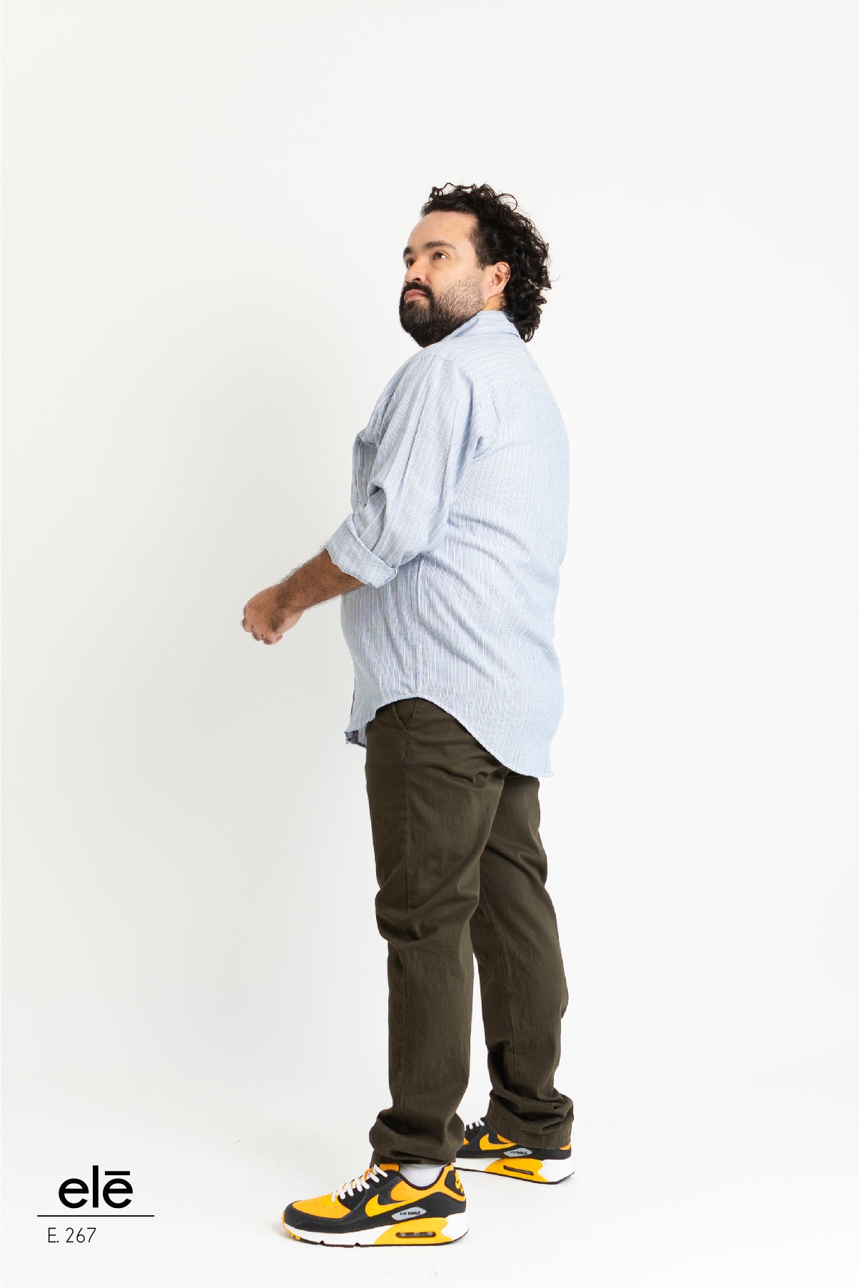CAMISA AZUL LINEAS BLANCO