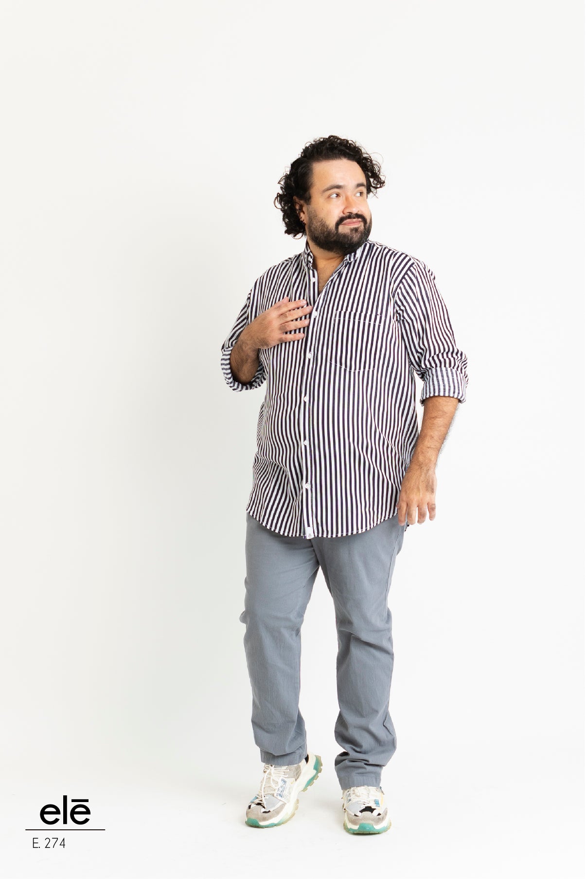 CAMISA RAYAS AZUL MARINO Y BLANCO
