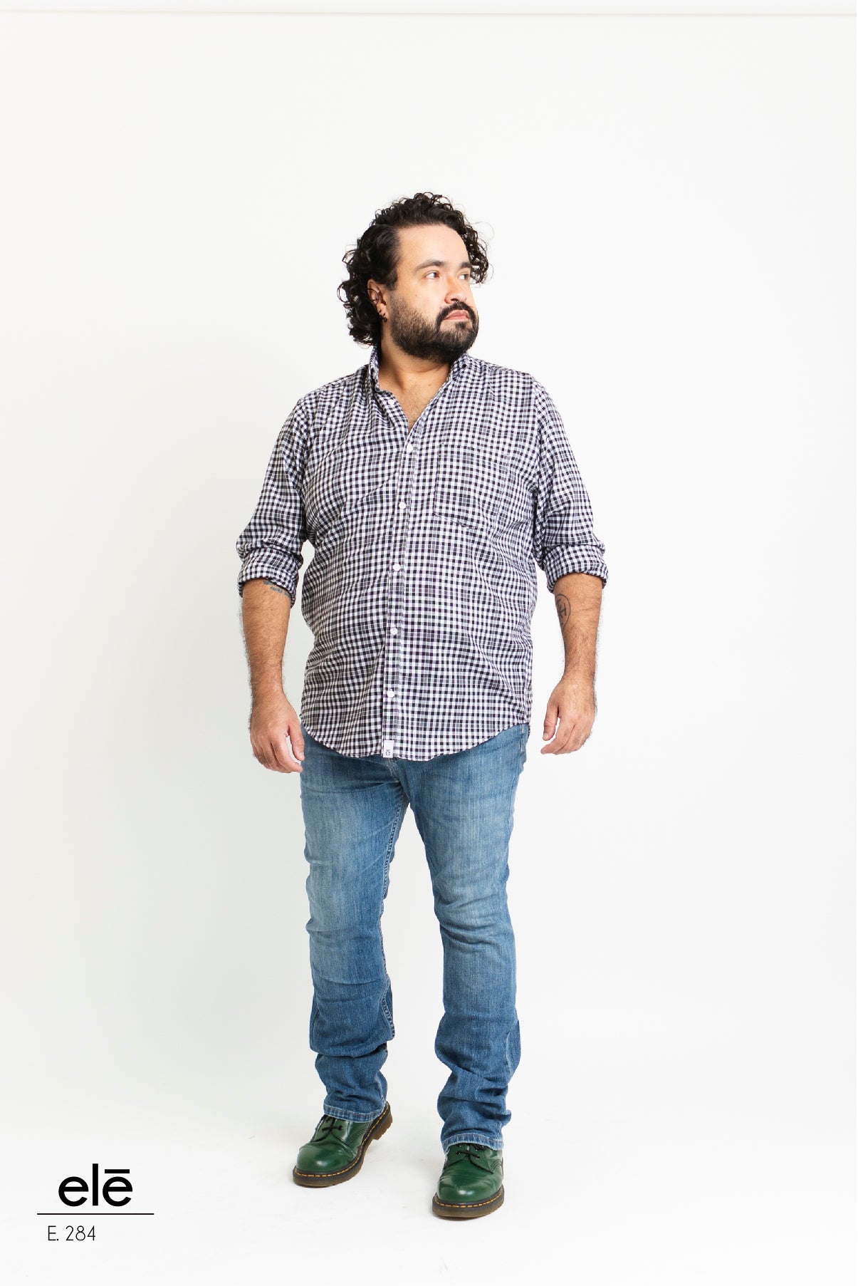 CAMISA CUADROS NEGRO Y BLANCO