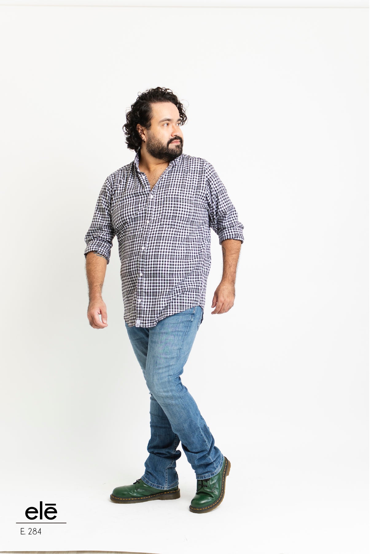 CAMISA CUADROS NEGRO Y BLANCO
