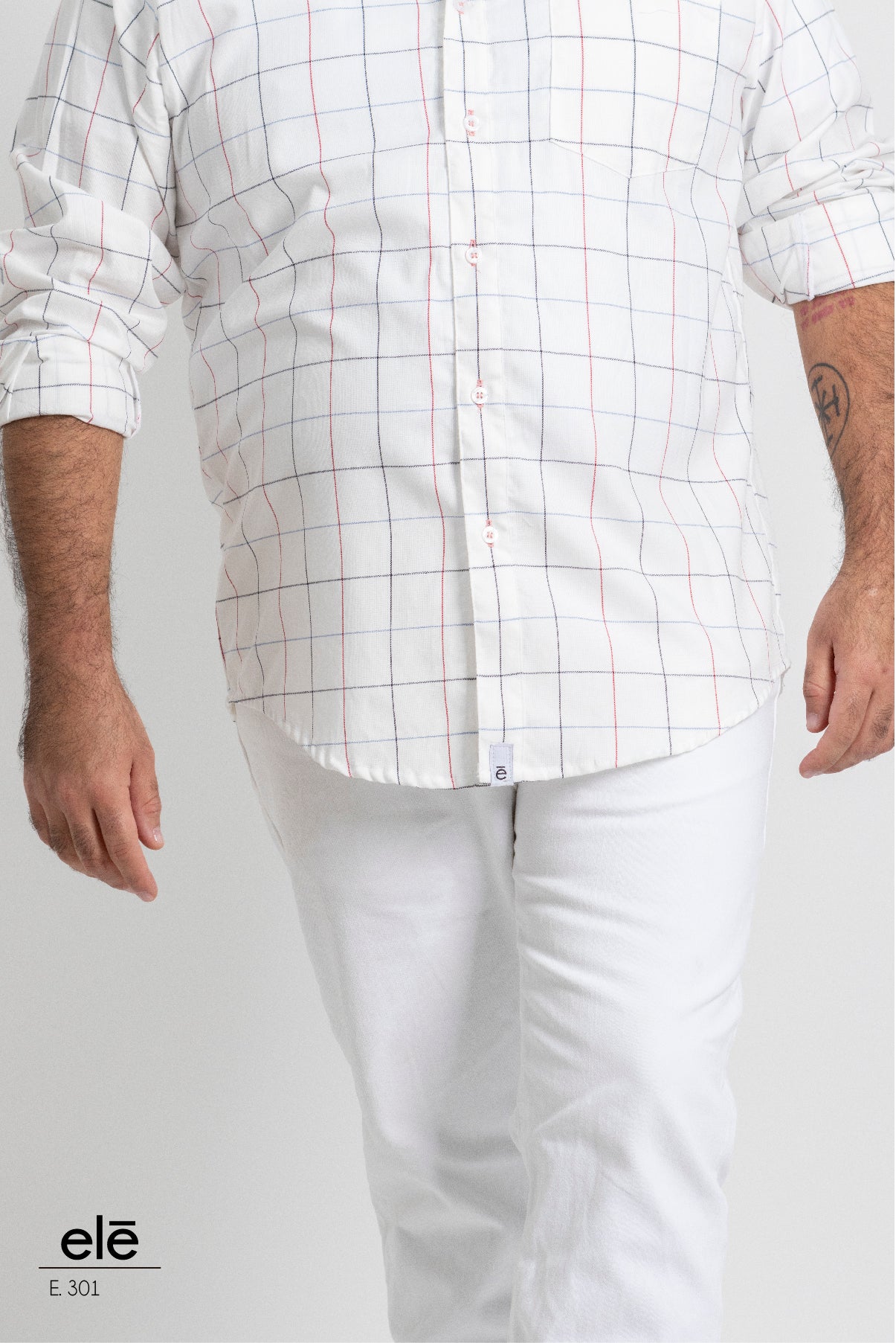 CAMISA CUADROS BLANCO, ROJO, AZUL Y NEGRO