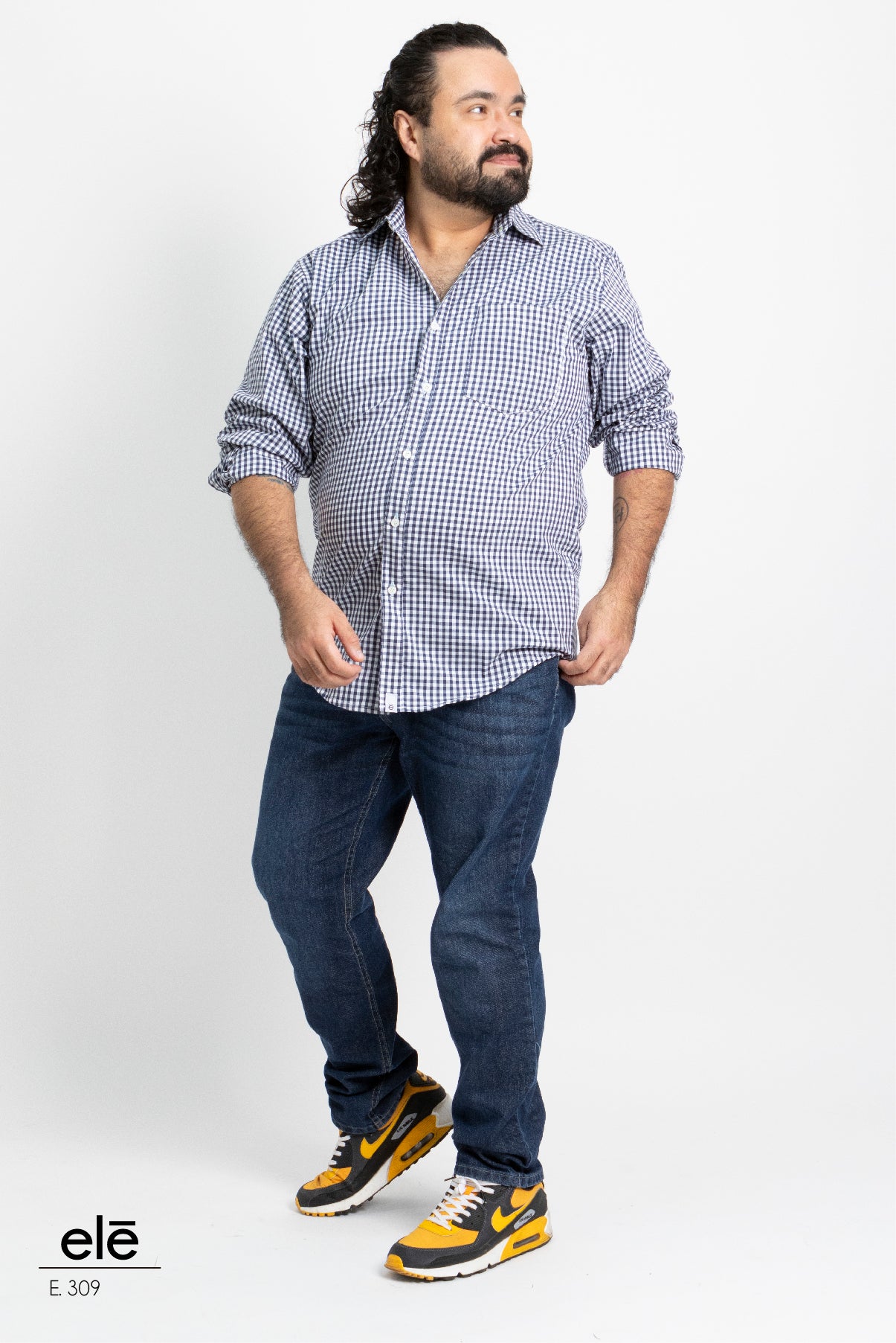 CAMISA CUADROS AZUL Y BLANCO
