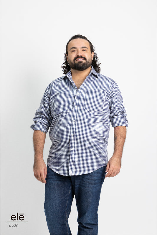 CAMISA CUADROS AZUL Y BLANCO