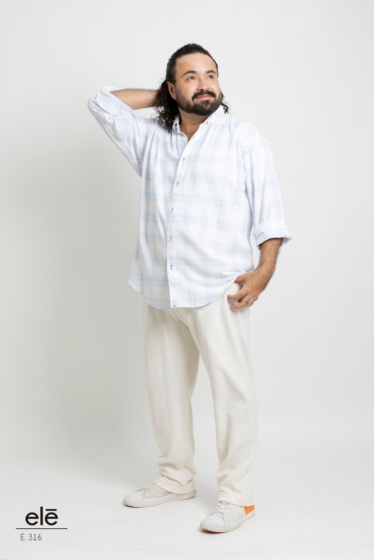 CAMISA CUADROS BLANCO Y AZUL