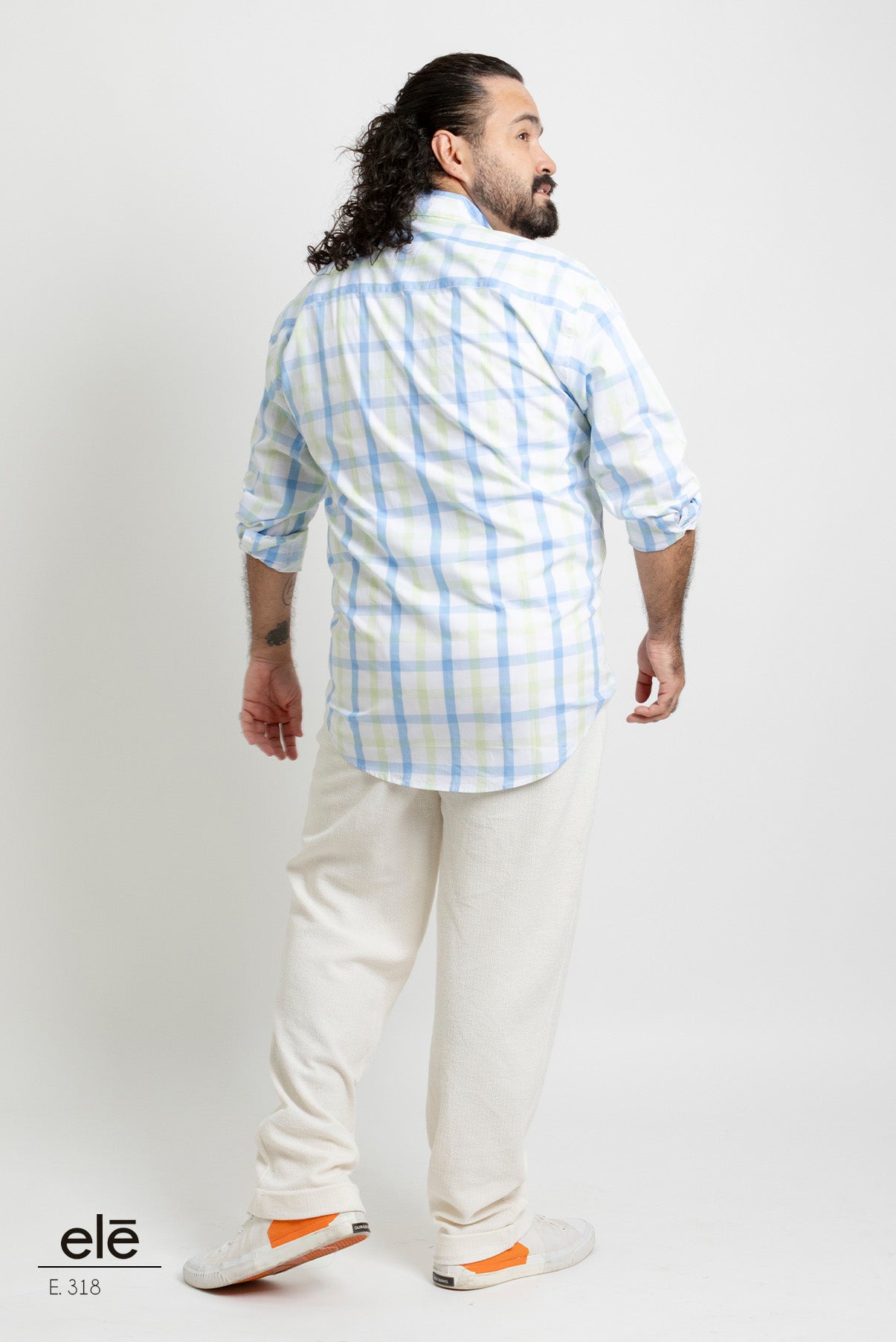 CAMISA CUADROS VERDE, AZUL Y BLANCO