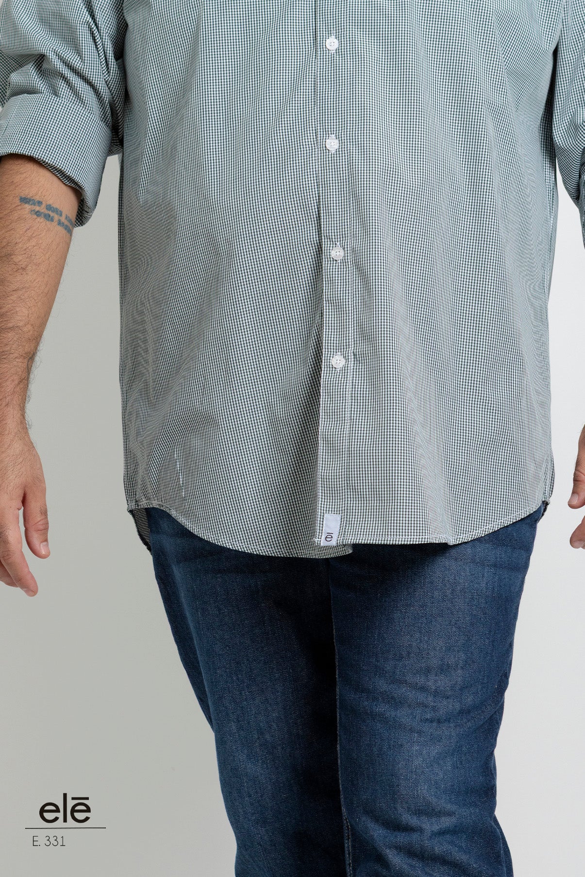 CAMISA CUADROS VERDE Y BLANCO
