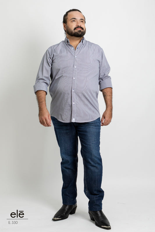 CAMISA CUADROS AZUL MARINO Y BLANCO