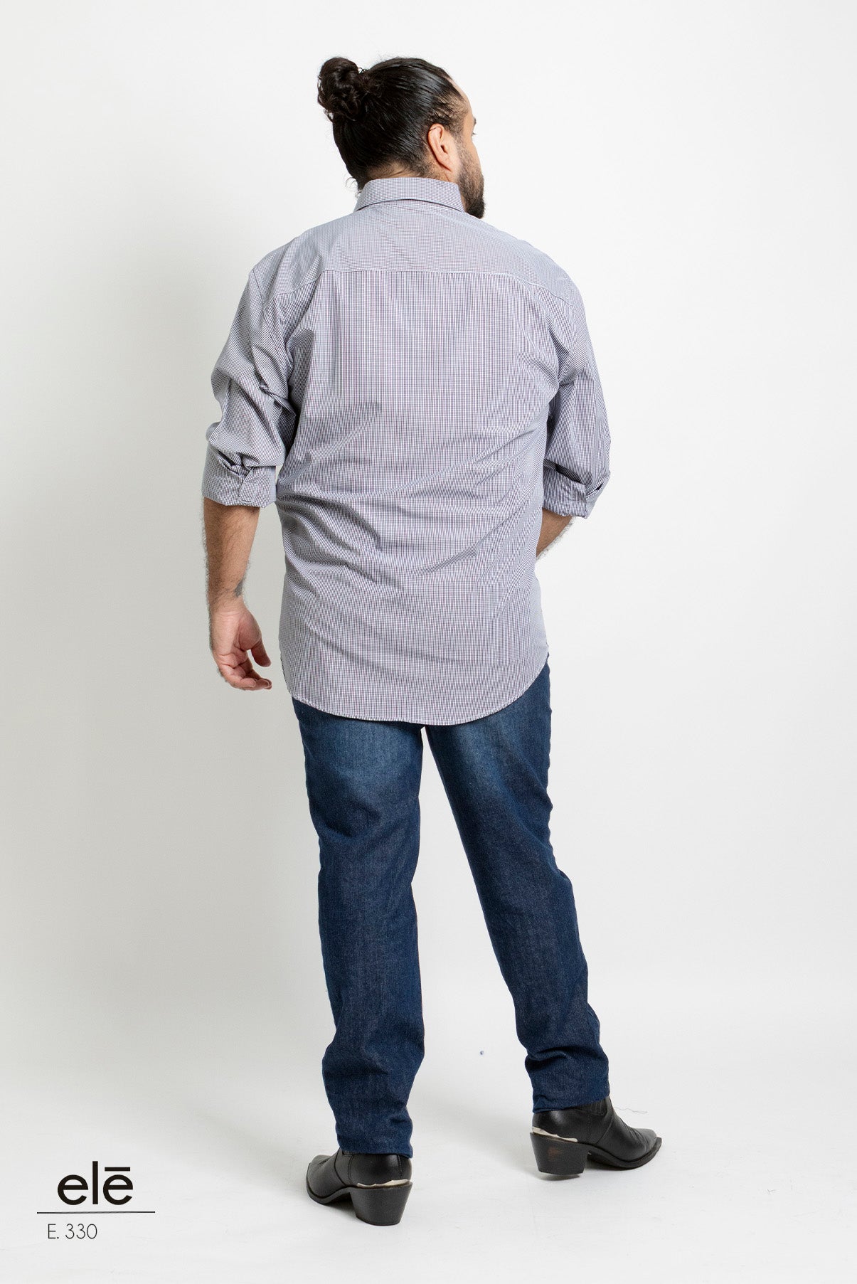 CAMISA CUADROS AZUL MARINO Y BLANCO