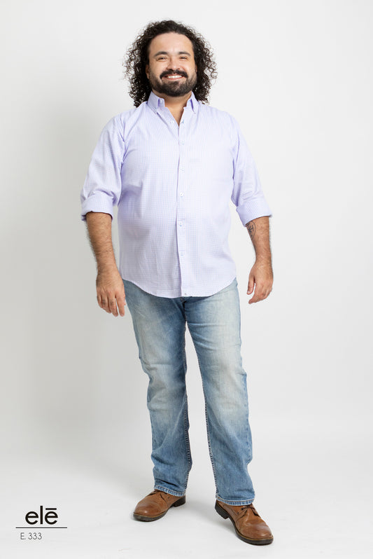 CAMISA CUADROS ROSA Y AZUL