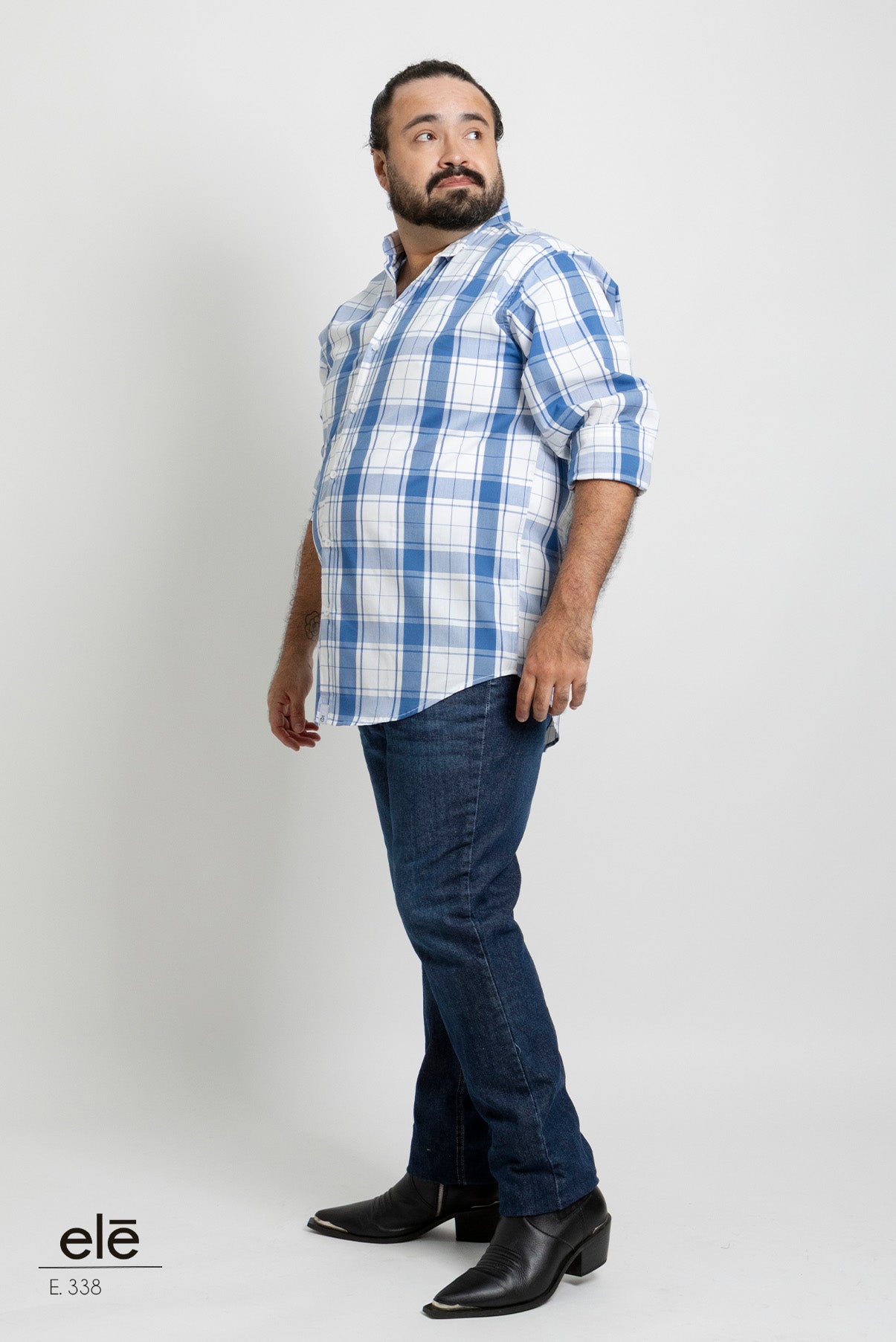CAMISA CUADROS AZUL Y BLANCO