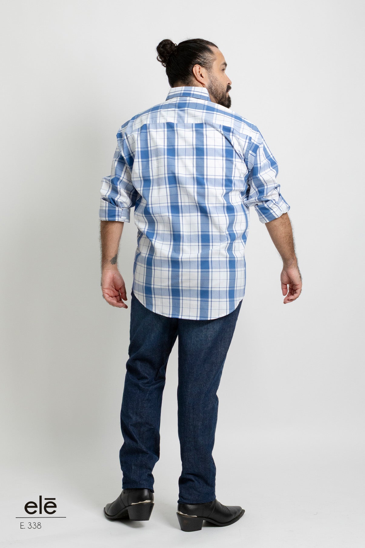CAMISA CUADROS AZUL Y BLANCO