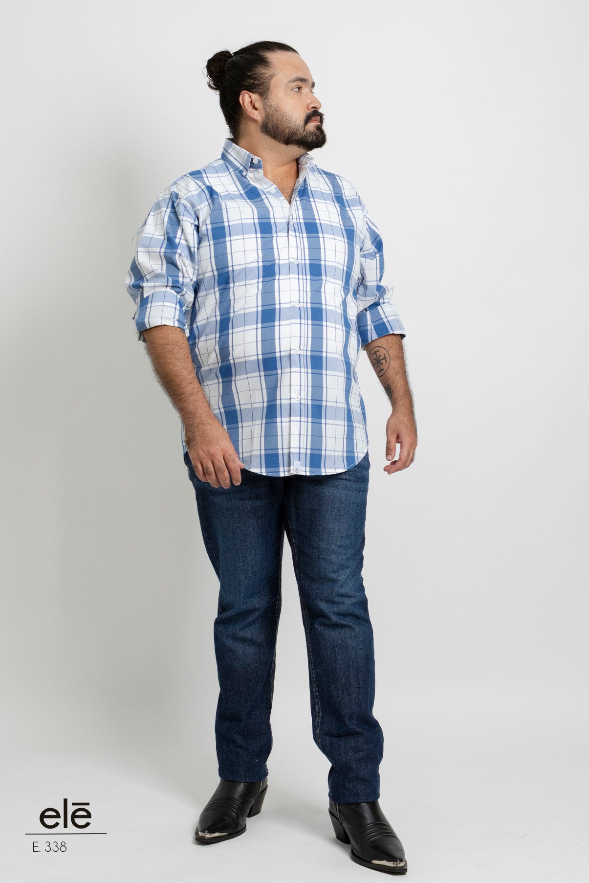 CAMISA CUADROS AZUL Y BLANCO