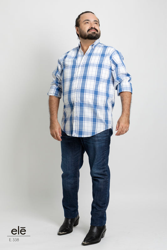 CAMISA CUADROS AZUL Y BLANCO