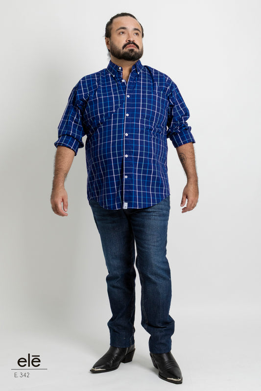 CAMISA CUADROS AZUL, VERDE, BLANCO