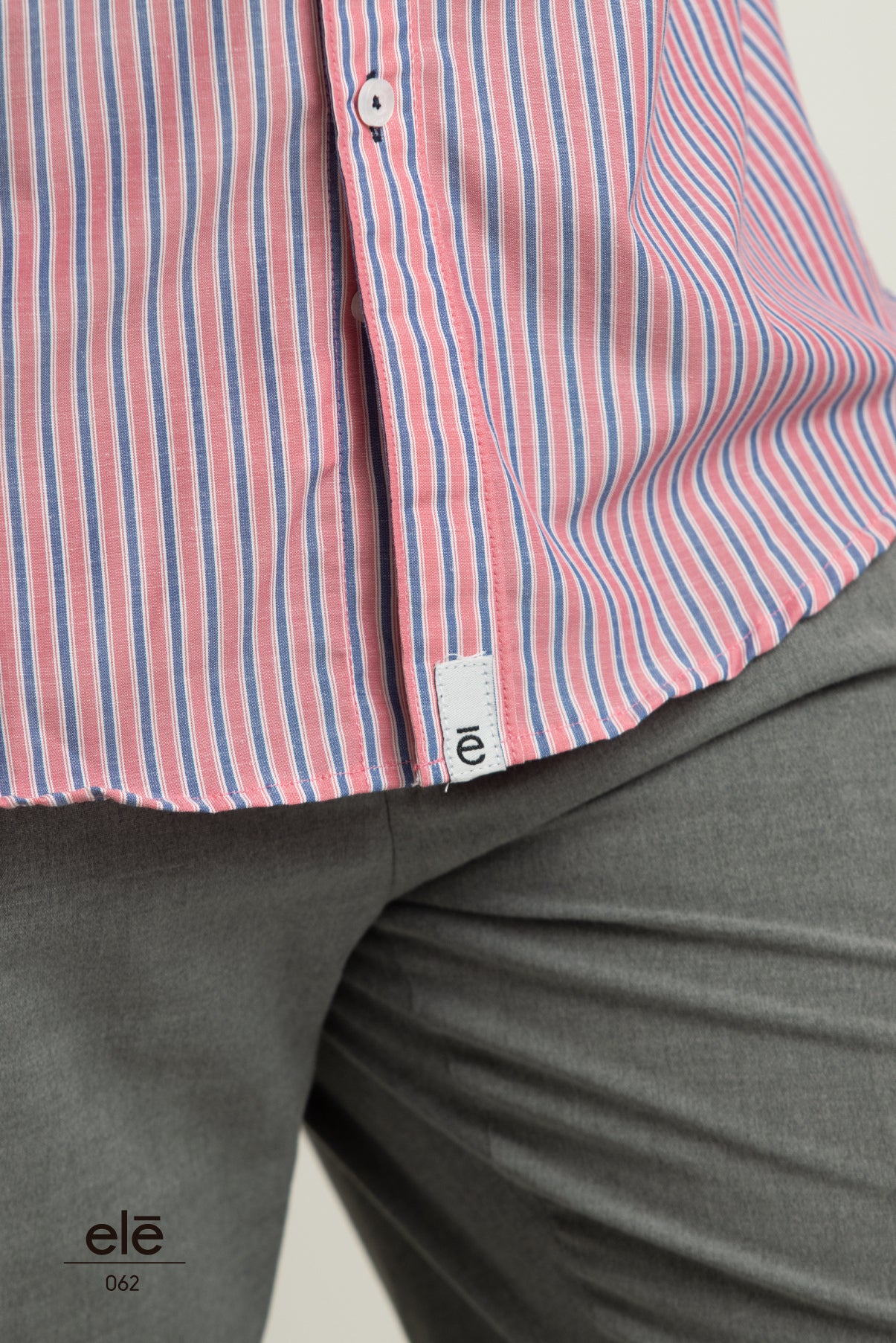 CAMISA RAYITAS ROSA CON AZUL