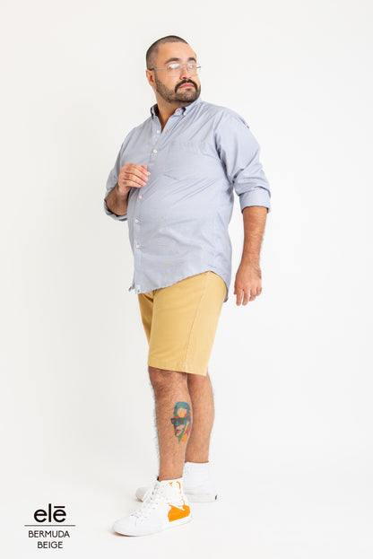 BERMUDA DE GABARDINA BEIGE