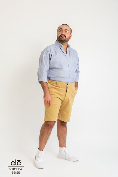 BERMUDA DE GABARDINA BEIGE