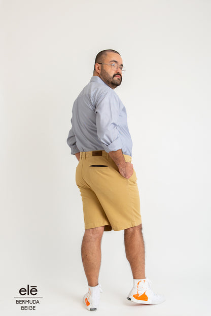 BERMUDA DE GABARDINA BEIGE