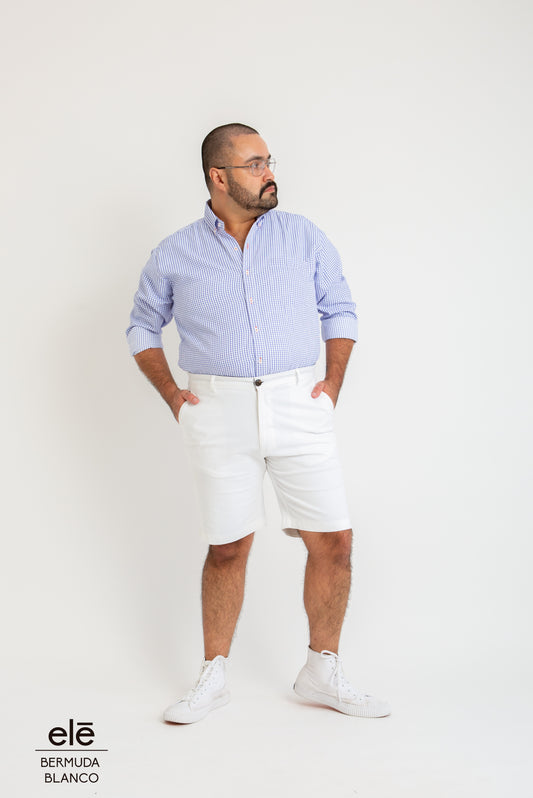 BERMUDA DE GABARDINA BLANCO