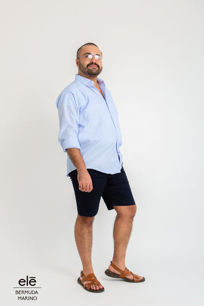 BERMUDA DE GABARDINA AZUL MARINO