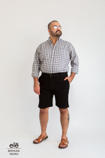 BERMUDA DE GABARDINA NEGRO