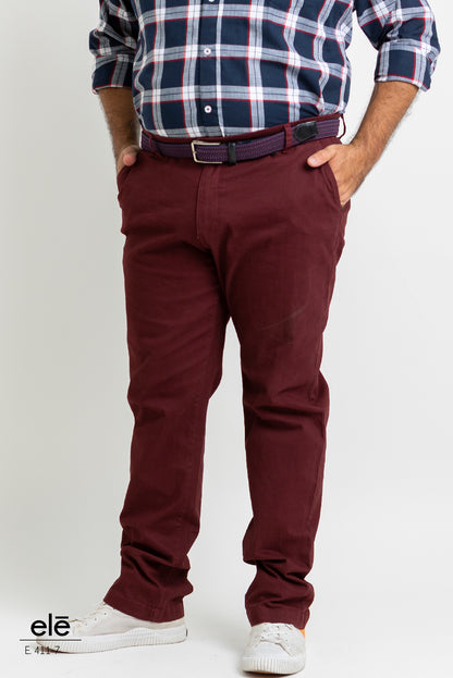 PANTALON DE GABARDINA TINTO