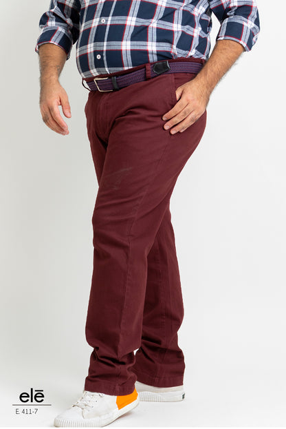 PANTALON DE GABARDINA TINTO