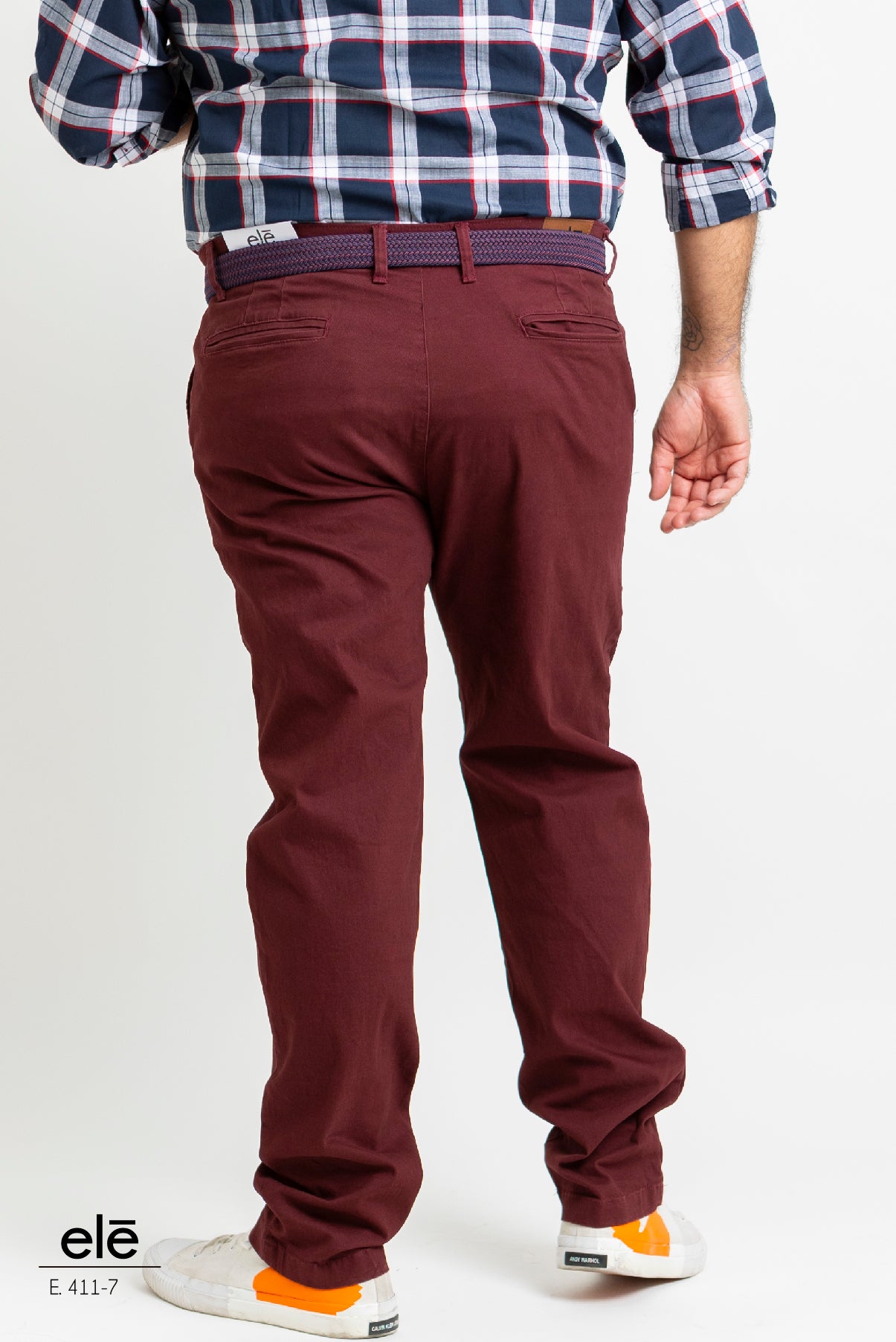 PANTALON DE GABARDINA TINTO