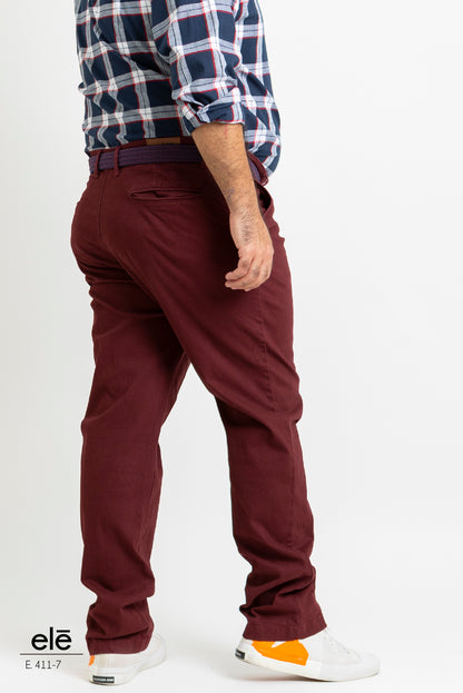 PANTALON DE GABARDINA TINTO