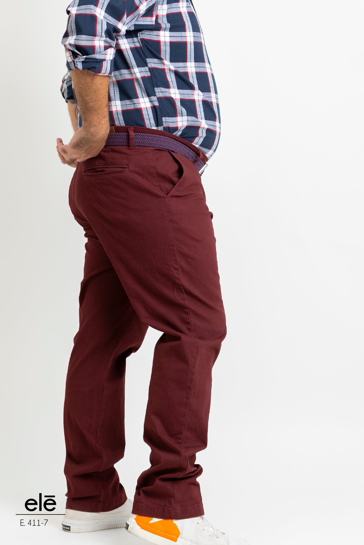 PANTALON DE GABARDINA TINTO