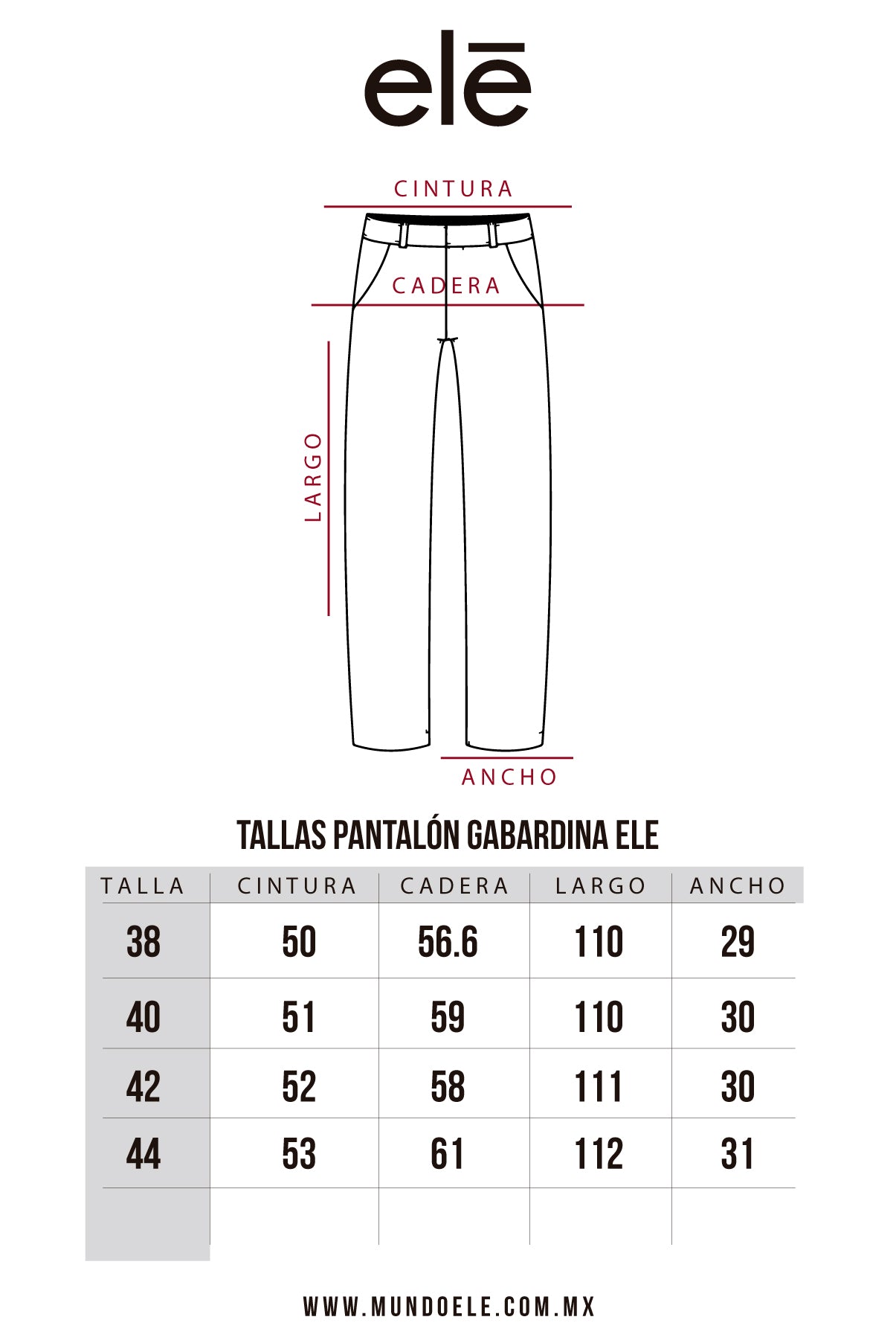 PANTALON DE GABARDINA TINTO