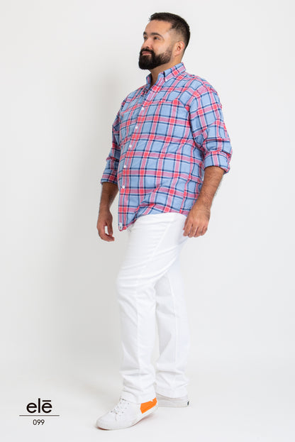 CAMISA CUADROS AZUL Y ROJO