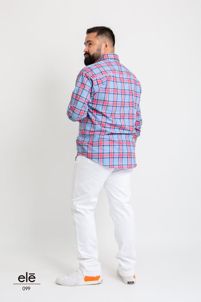 CAMISA CUADROS AZUL Y ROJO