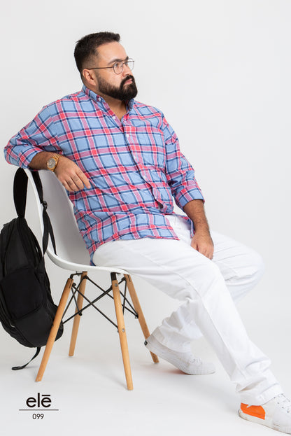 CAMISA CUADROS AZUL Y ROJO