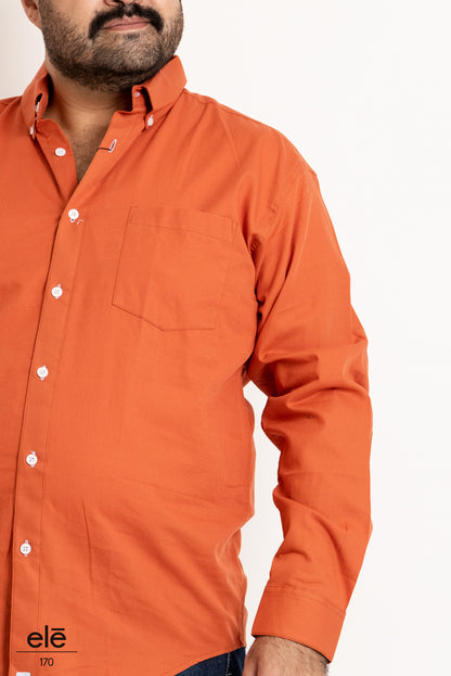 CAMISA NARANJA OPACO MANGA LARGA