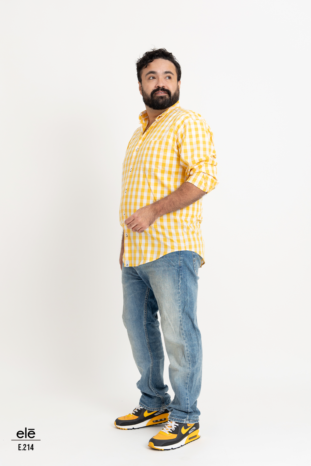 CAMISA CUADROS AMARILLO Y BLANCO